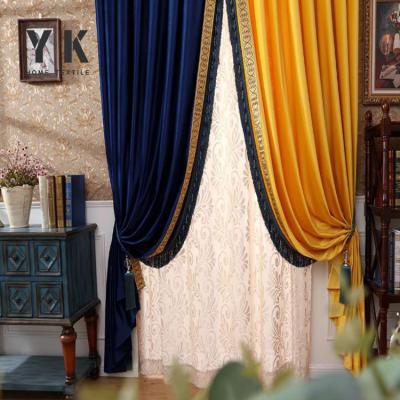 China Black Blackout Fancy Velvet Fabric Velvet Stage Door Curtain for sale