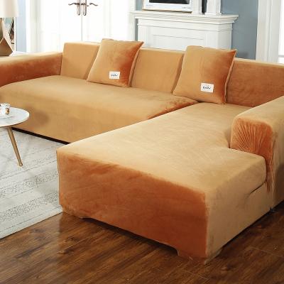 China Modern Home Velvet Sofa Cover L Shape Couch , Elastic Sofa Cover Velvet / for sale