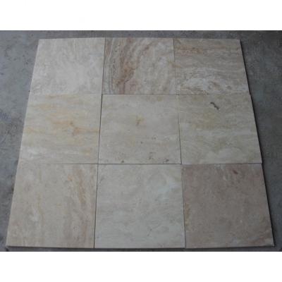 China Modern Light Beige Polished Marble Travertine Tiles for sale