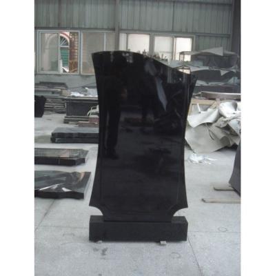 China Cheap Designs Modern Black Cemetery Headstone Monument Headstone Granite Straight Headstone For Russian Style for sale