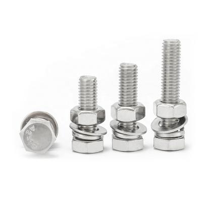 China Hex Head Bolts High Quality Galvanized Ni-Plated Stainless Steel Hex Head Silver Nut And Bolt for sale