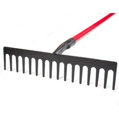 China Agriculture Garden Tools Metal Rake Handle Fiberglass Farm Rake Long Tool Durable Carbon Steel for sale