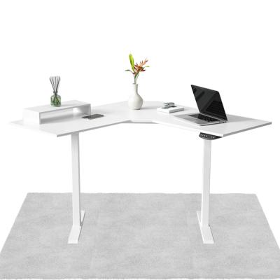 China L Shape Home Office Desk Corner Standing Desk Metal Iron Waterproof Eco-friendly Partical Board for sale