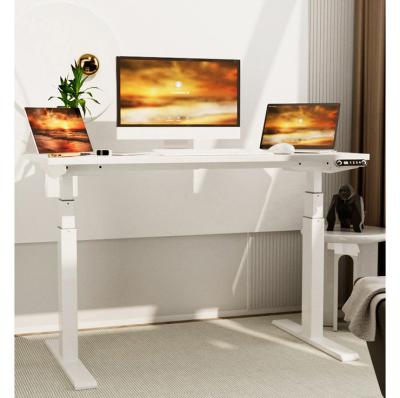 China Adjustable Electric Height Dual Motor Metal Sit Stand Computer Table for Home Office Study for sale