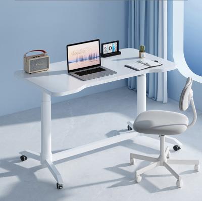 China Courtyard White Wood Pneumatic Height Adjustable Desk for Home Office Productivity for sale