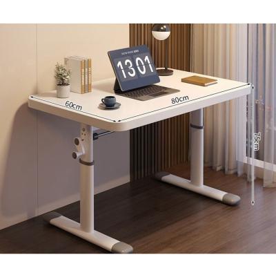 China Custom White Wooden Modern Office Desk Furniture with Height Adjustable Manual Desk for sale