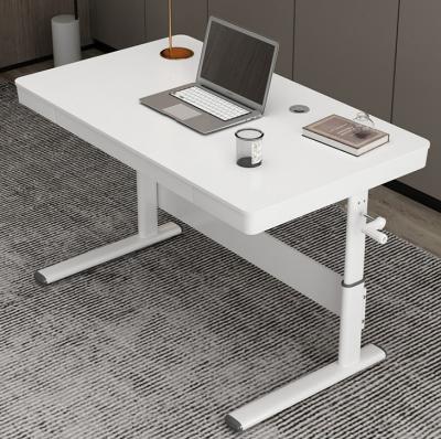 China Mesa de elevación manual blanca personalizada 600 mm Mesa de café de madera ajustable de altura para oficina en venta