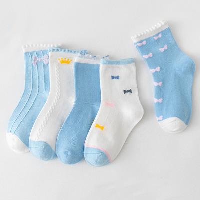 China Autumn and winter antibacterial children's college wind cute baby socks in the tube plain boys and girls Japanese children's socks for sale