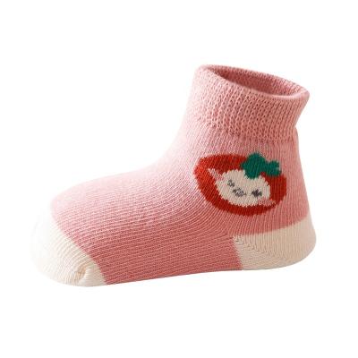 China Antibacterial baby bumps spring 2022 Korean boneless newborn baby bumps striped combed cotton girls children's socks for sale