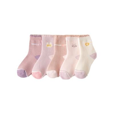 China Antibacterial Children's Socks Boys And Girls Autumn And Winter Plus Thick Velvet Cartoon Terry Baby Warm Cotton Socks In The Tube Towel Socks for sale