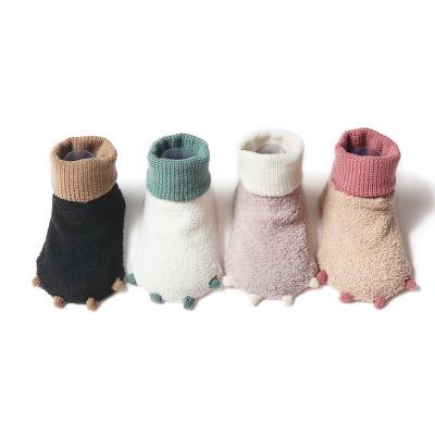 China Autumn And Winter Fleece Cute Half Paw Baby Tube Antibacterial Thickened Thickened Warm Socks Small for sale