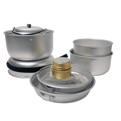 China For Trekking and Outdoor Cooking Amazon Selling Camping Equipment Picnic Pot Portable Cooking Outdoor Camp Stove 10 Pieces Set Wholesale for sale