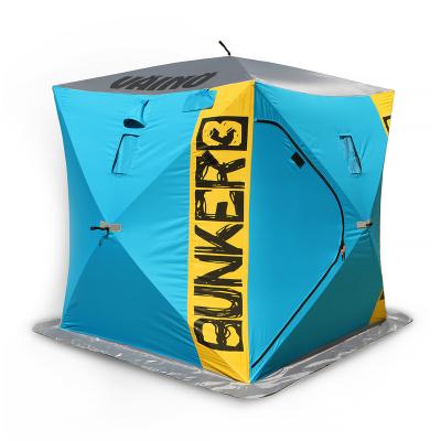 China Extended Type Pop Up Custom Outdoor Tent Portable Square Hiking Camping Insulated Ice Cube Winter Fishing Tent for sale