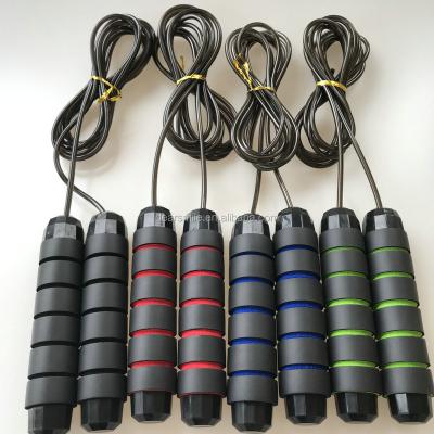 China sustainable & 2021 Wholesale Fitness Exercise Foam Adjustable Handle PVC Adjustable Speed ​​Weighted Jump Rope With Logo for sale