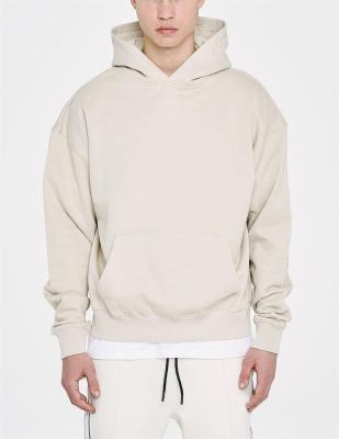 China Anti-wrinkle fashion 600 gsm terry men french hoodie no drawstring heavy white hoodies high quality hoodie manufacturers for sale