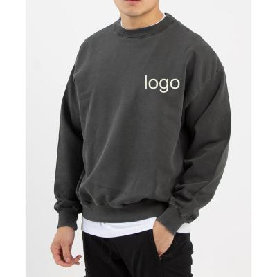 China custom unisex embroidered simple sweatshirt streetwear anti-wrinkle crewneck high quality heavy oversized crewneck sweatshirt for sale