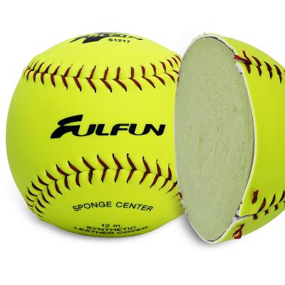 China Durable 12inch size and weight PU leather official core fastpitch game softball&ASA approved for sale