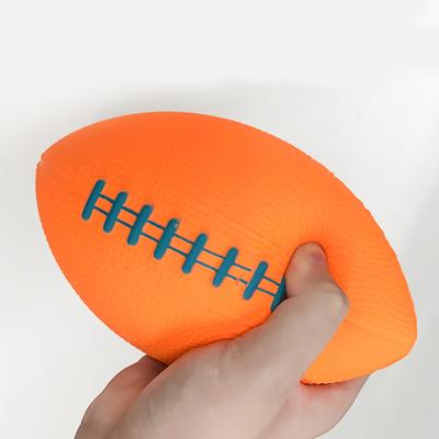 China PU Foam Soft PU Sponge Palm Toy Handle Decompression Of Rugby Toys For Kids for sale