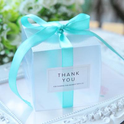 China Recyclable Clear PVC Candy Boxes Wedding Decorations Party Supplies Gift Box Baby Shown Favors Plastic Storage Frosted With Ribbon for sale