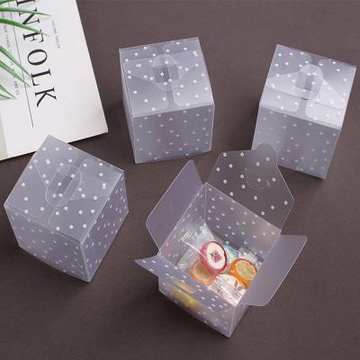 China Recycled Transparent Clear Cube in Materials PVC Square Dot Candy Box Chocolate Package Gift Box for Wedding Birthday Christmas Party Decor for sale