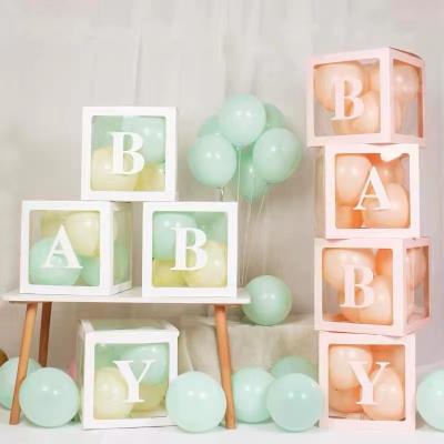 China Recycled Letter Clear Plastic Cube Sticker Box Cube Materials Cardboard Gift Birthday Wedding Party Transparent Gift for sale