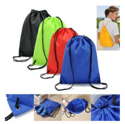 China Custom Logo Printing Hot Sale Polyester Waterproof Nylon Drawstring Kids Sports Promotion Waterproof Cheap Price Reusable Drawstring Bag for sale