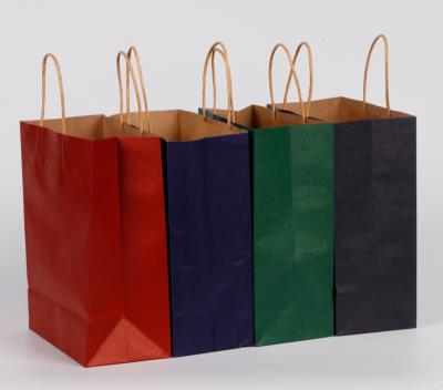 China Recycled Materials Wholesale Kraft Paper Bag High Quality Gift Shopping Bag Grocery Use Recycle for sale