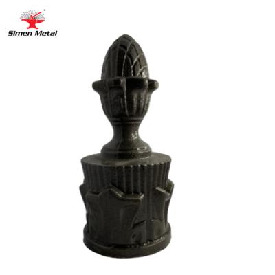 China Hardware Spear Points Wholesale Custom Wrought Iron Fence Decorative Cast Iron Heads Easily Assembled Post for sale