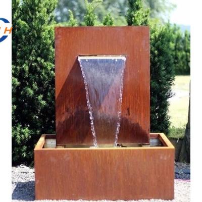 China Garden Deocration corten steel water features gardens waterfall fountain water table for sale