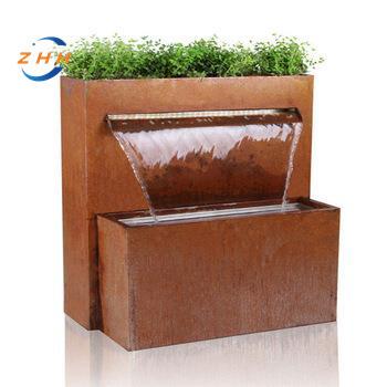 China Garden Deocration Outdoor Water Fountain Garden Ornaments Corten Steel Water Feature Customized Fountain Systems for sale