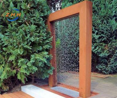 China Garden Deocration Modern Outdoor Garden Ornament Corten Metal Waterfall Water Fountain for sale