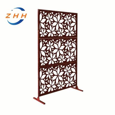 China Art Deco Laser Cut Decorative Outdoor Garden Privacy Art Metal Screens Panels Corten Steel Garden Screen for sale