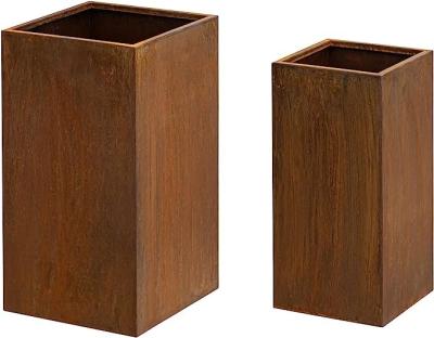 China CLASSIC Custom Wholesale Outdoor Metal Steel Corten Square Steel Big Large Giant Raised Flower Planter Pots Boxes for sale