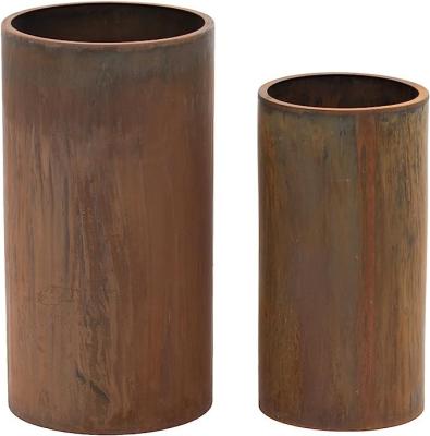 China CLASSIC Outside Garden Metal Planters Outdoor Corten Steel Round Flower Pot Cheap Park Large Plant Pots for Sale for sale