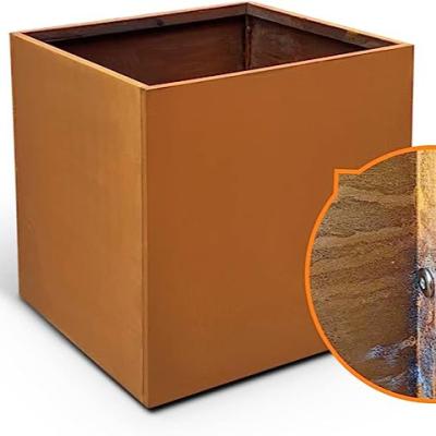 China CLASSIC New Design Metal Garden Decoration Metal Planter Pot Anti-rust Corten Steel Planter. for sale