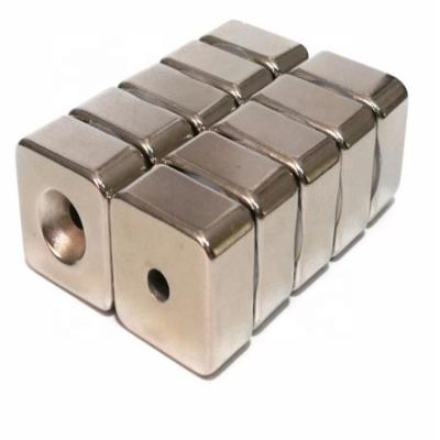 China Industrial Magnet Cuboid Magnet Sintered Strong Neodymium Magnet Nickel Power N52 Pot Punch Magnet Square Cube For Industrial Equipment for sale