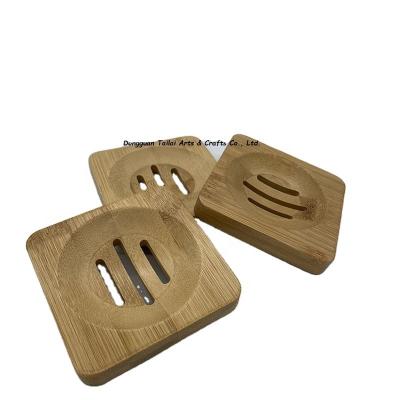 China TaiLai Modern Square Soap Dish Holder Shower Bar Bamboo Wooden Soap Dish Holder For Bathroom Sink Shower Kitchen For Bathroom Sponges for sale