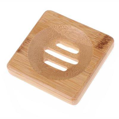 China Art TaiLai Eco-Friendly Folk 3 Inch Natural Square Bamboo Soap Holders Draining Tray for Bathroom Shower Desk Sinks and Countertops for sale