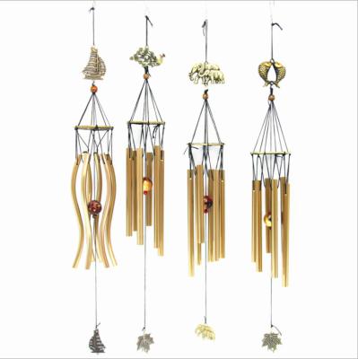 China Europe Traditional Copper Wind Chimes for Outdoor Elephant Peacocks Fish Sailboats Garden Decorations Christmas Pointed Wind Chime for sale