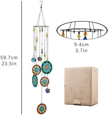 China Japan TaiLai Flower Wind Rings Outside With Glass Beads Colorful Deep Tone Memorial Sympathy Window Garden Hanging Wind Chimes for sale