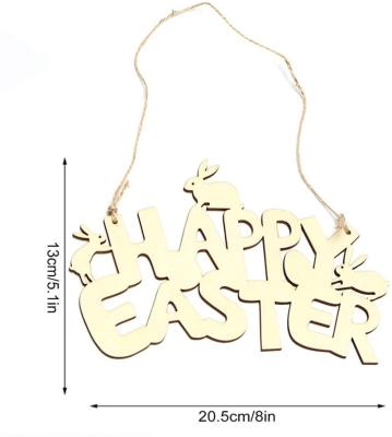 China Wall Art Home Decor Tailai Happy Easter Bunny Decoration Crafts Wooden Tag Hanging Easter Party Wall Decoration Hanging Easter Party Decorations for sale