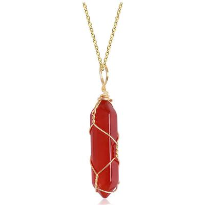 China Natural Stone Pendant Tree Crystal Necklace Unisex Long Chain Healing Europe TaiLai 7 Chakra Of Life Statement Jewelry Gift for sale