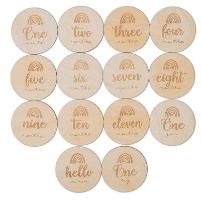 China China Tailai Wooden Milestone Photo Cards. Baby month milestones pregnancy journey milestone markers. balsa wood for sale