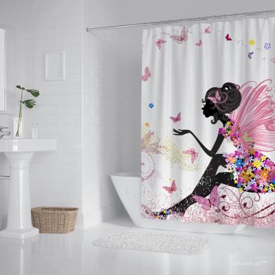 China Sustainable Hot Selling Waterproof Customized 100% Digital Printed Polyester Shower Curtains for sale