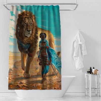 China Factory Wholesale Sustainable Waterproof Rust Resistant Shower Curtains With 12 Hooks for sale