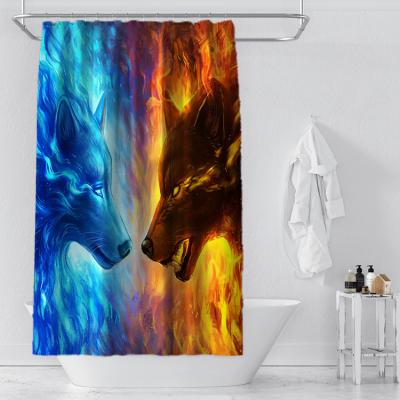 China Sustainable New Design Custom Digital Printing Waterproof Rust Proof Bathroom Shower Curtain for sale