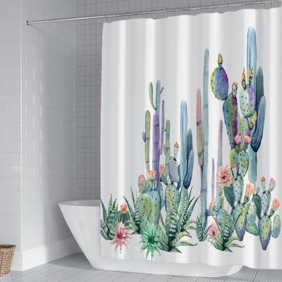 China Sustainable All Season Traditional Custom Factory Printed Shower Curtain Set For Bathroom for sale