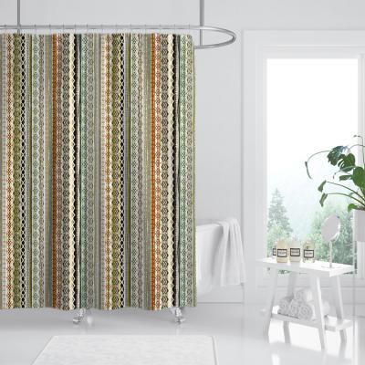 China Reliable And Cheap Sustainable African Masculine 3D Bathroom Polyester Shower Curtain for sale