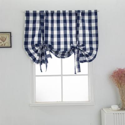 China Blackout Factory Direct Sale Cotton Curtains Small In Kitchen Modern Minimalist Linen Plaid for sale