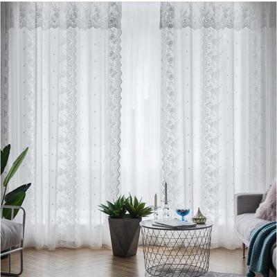 China New Design Eco - Friendly Polyester Sheer Lace Curtains Fabric For Home Decoration for sale